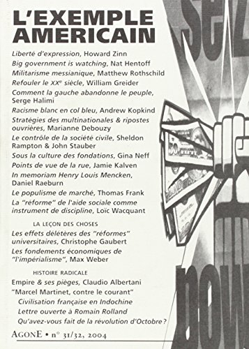 Agone, n° 31-32. L'exemple américain