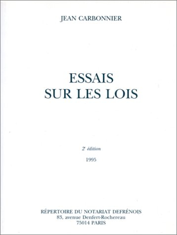 Essais sur les lois