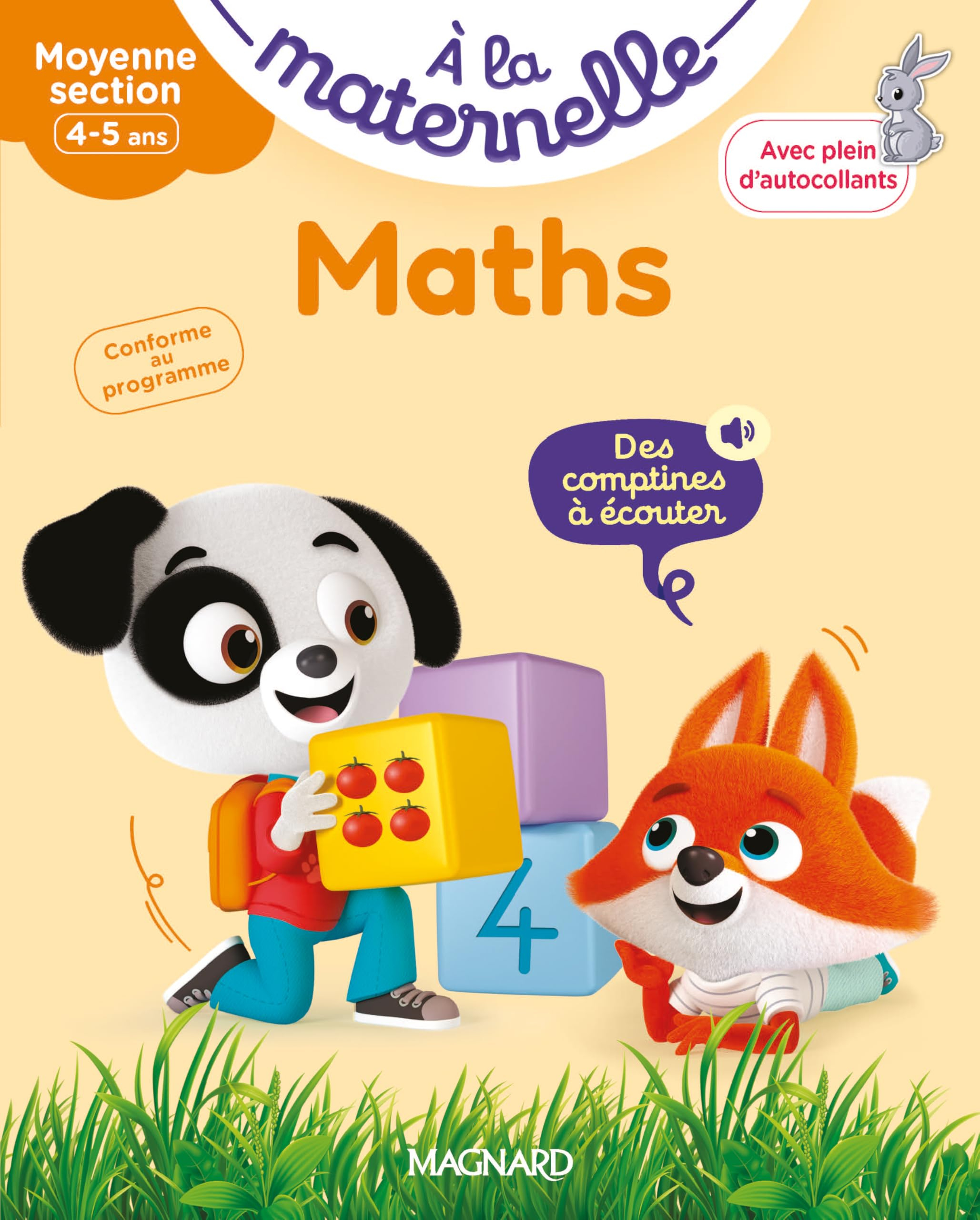 A la maternelle, maths, moyenne section, 4-5 ans : premiers pas : conforme au programme