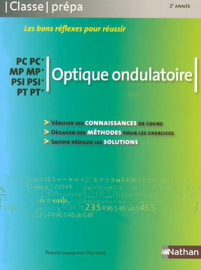 Optique ondulatoire : PC-PC*, MP-MP*, PSI-PSI*, PT-PT*
