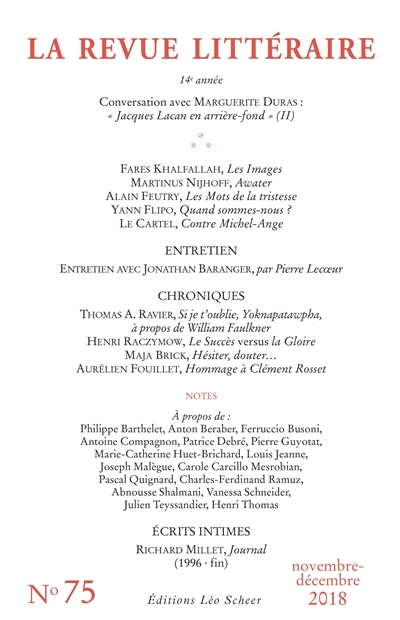 Revue littéraire (La), n° 75