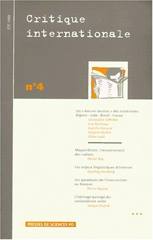 critique internationale, numéro 4