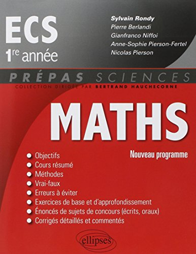 Maths ECS, 1re année : nouveau programme
