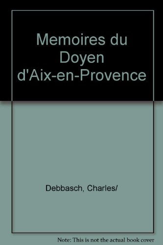 mémoires du doyen d'aix en provence