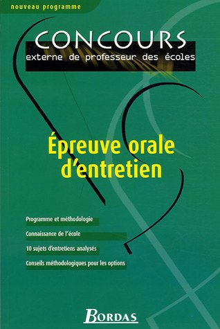 Epreuve orale d'entretien