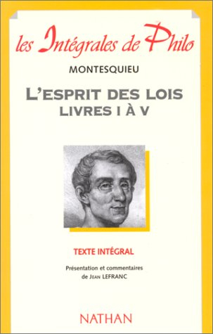 De l'esprit des lois : livres i à V