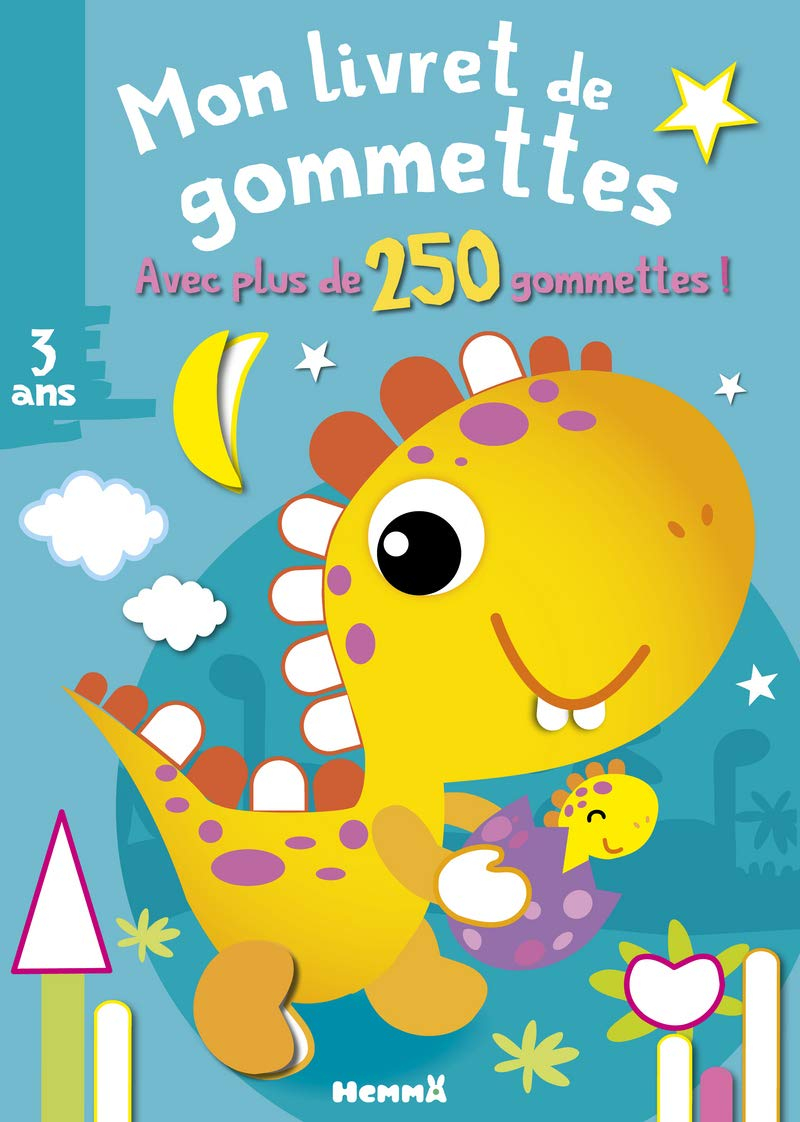 Dinosaure jaune : mon livret de gommettes : avec plus de 250 gommettes !