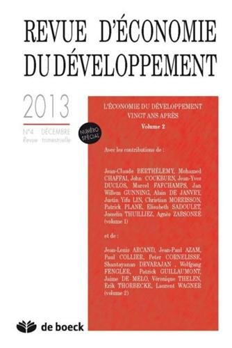 Revue d'économie du développement, n° 4 (2013). L'économie du développement vingt ans après (2)