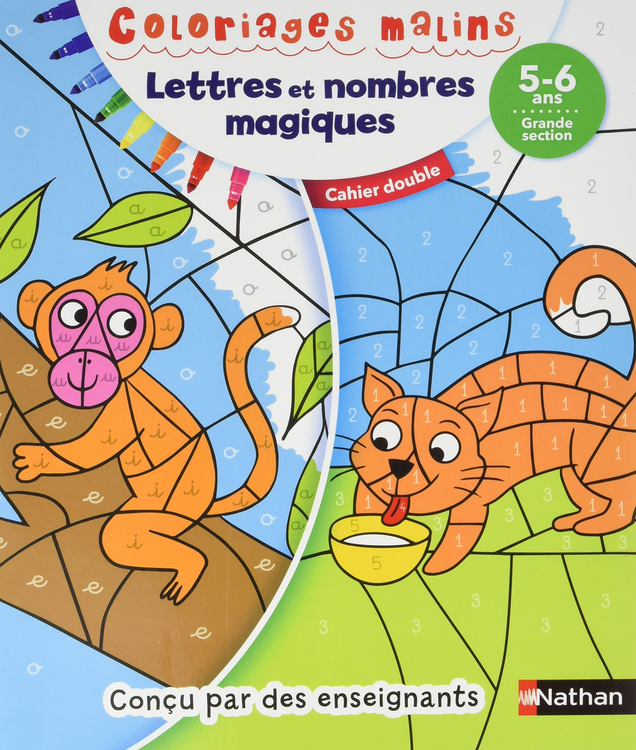 Lettres et nombres magiques, 5-6 ans, grande section : cahier double