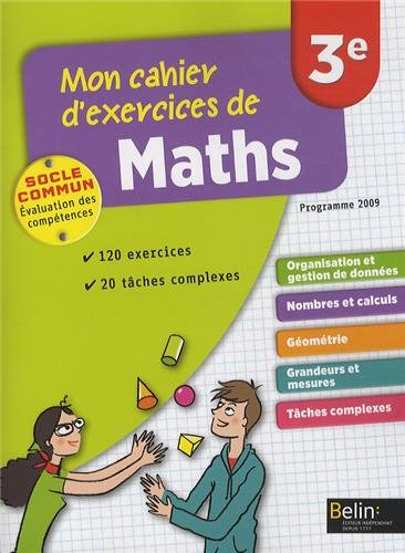 Mon cahier d'exercices de maths 3e