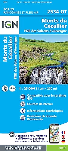 2534OT MONTS DU CEZALLIER, PNR DES VOLCANS D'AUVERGNE / RECTO