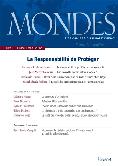 Mondes, n° 10. La responsabilité de protéger