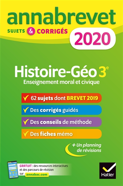 Histoire géo, enseignement moral et civique 3e : 2020
