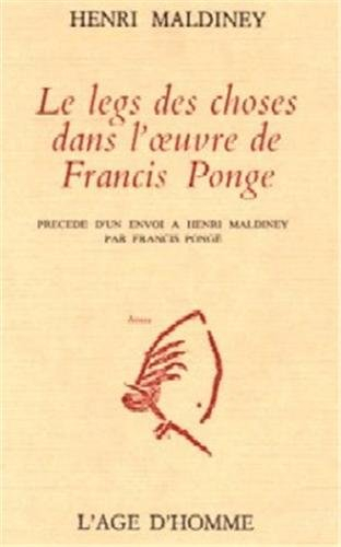 le legs des choses dans l'oeuvre de francis ponge