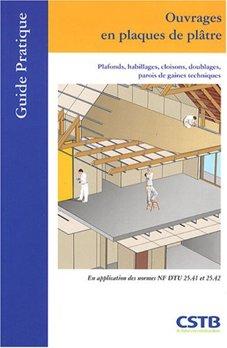 Ouvrages en plaques de plâtre : plafonds, habillages, cloisons, doublages, parois de gaines techniqu