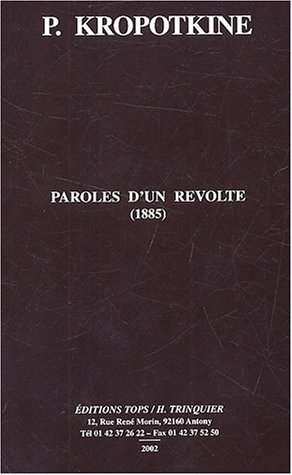 Paroles d'un révolté : 1885