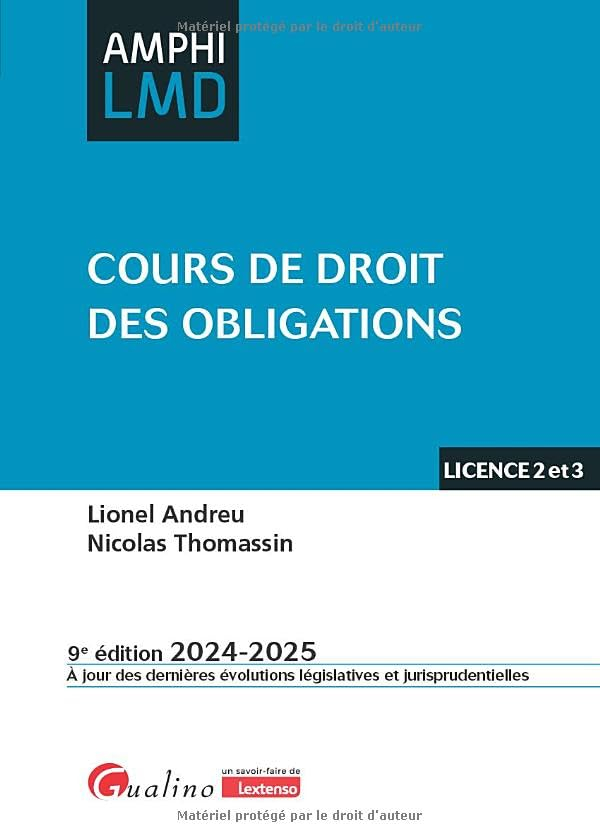 Cours de droit des obligations : licence 2 et 3 : 2024-2025
