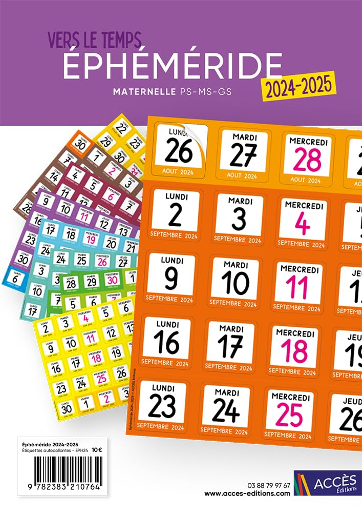 ÉPHÉMÉRIDE 2024-2025: Vers le temps