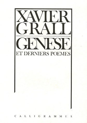 genèse et derniers poèmes