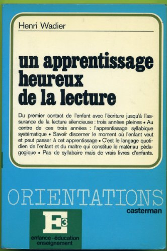 Un Apprentissage heureux de la lecture
