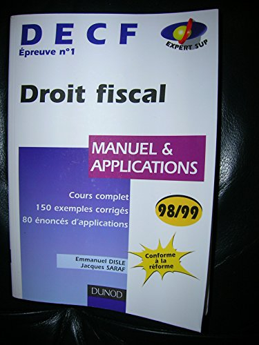 decf épreuve n, 1 droit fiscal. manuel et applications 1998-1999