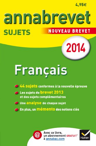 Français, séries générale et professionnelle, 2014