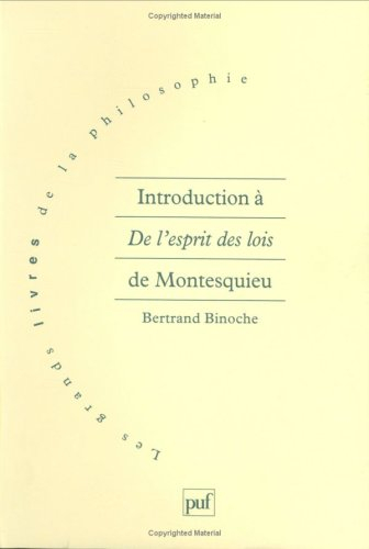 Introduction à De l'esprit des lois de Montesquieu