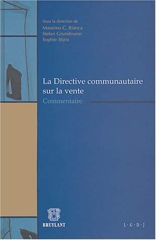 La directive communautaire sur la vente : commentaire