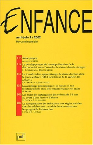 Enfance, n° 2 (2002)