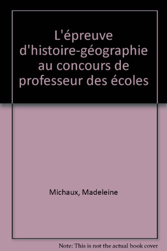 l'epreuve d'hist-geo crpe    (ancienne edition)