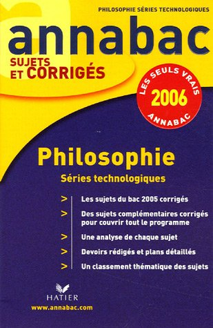 Philosophie : séries technologiques STT, STI, STL, SMS, STI Arts appliqués, F11, F12