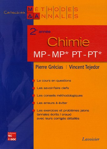 Chimie 2e année MP MP* PT PT*