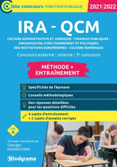 IRA-QCM 2021-2022 : culture administrative et juridique, finances publiques, organisation, fonctionn