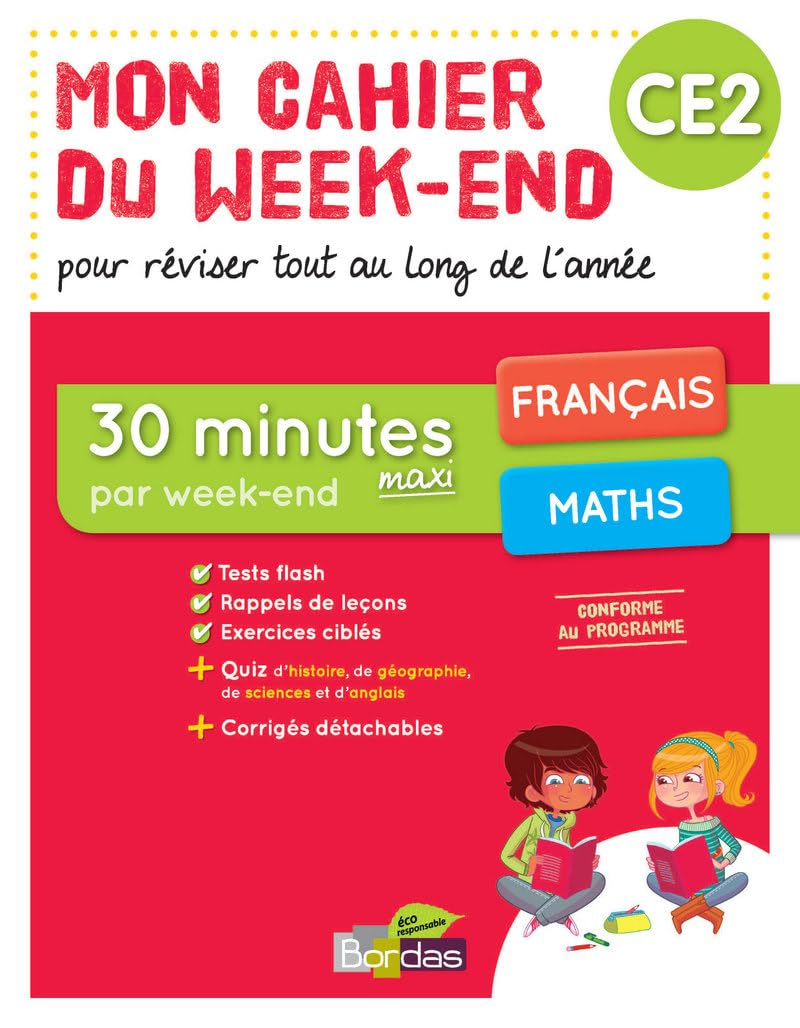 Mon cahier du week-end CE2 : français, maths : pour réviser tout au long de l'année