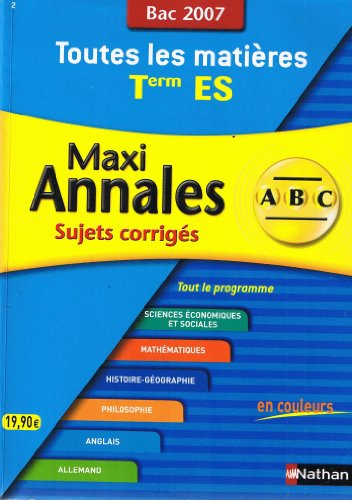 Maxi annales terminale ES