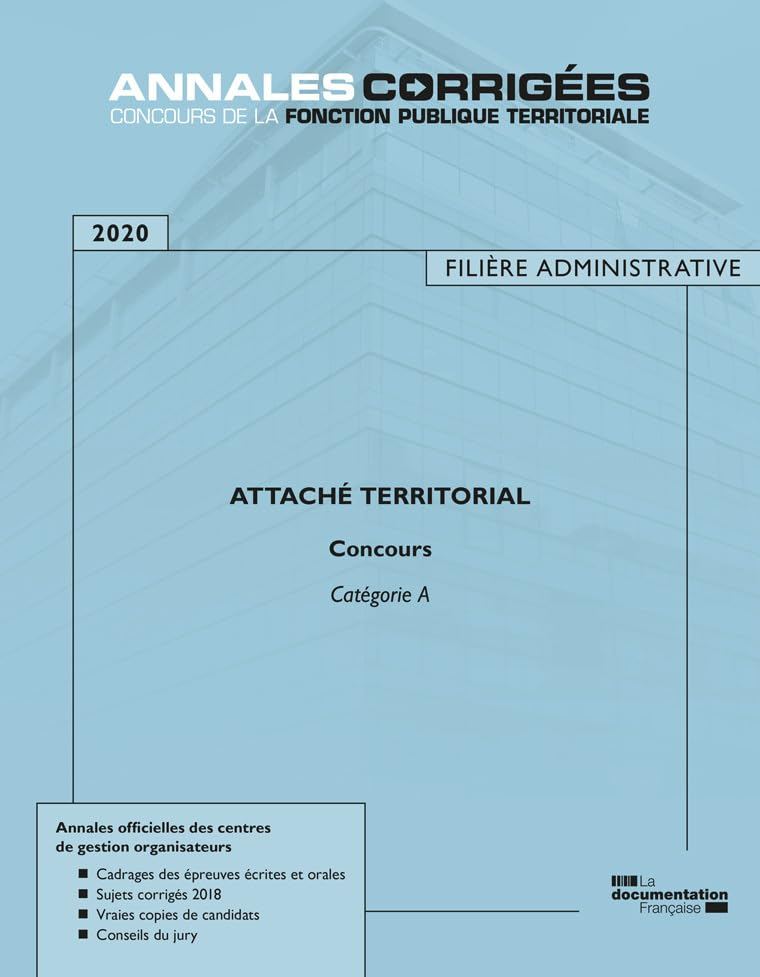 Attaché territorial 2020 : concours externe, interne, 3e concours : catégorie A