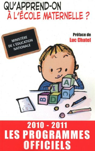 Ecole maternelle : les programmes officiels