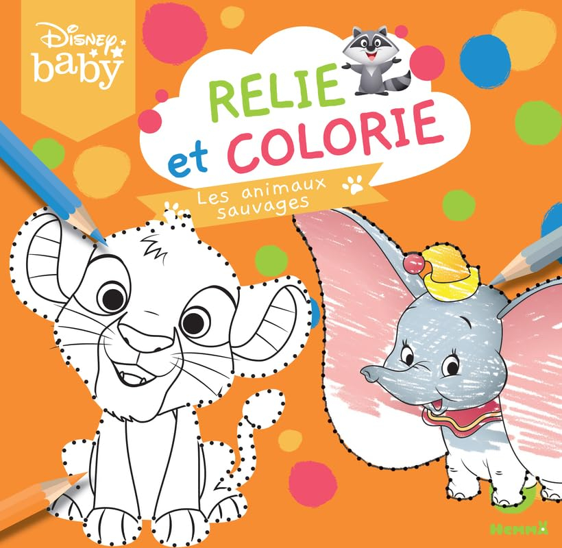 Disney Baby : Relie et colorie : Les animaux sauvages