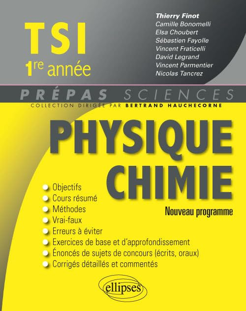 Physique chimie TSI 1re année : nouveau programme