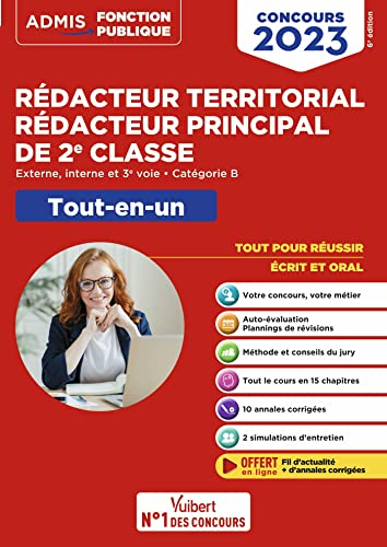 Rédacteur territorial, rédacteur principal de 2e classe : externe, interne, 3e voie, catégorie B : t