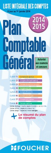 Plan comptable général 2014-2015 : liste intégrale des comptes