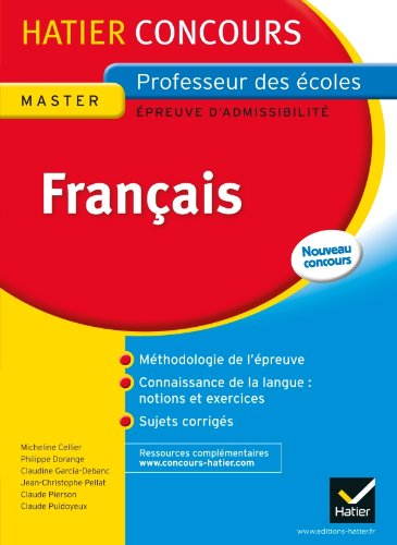 Français, master, professeur des écoles, épreuve d'admissibilité