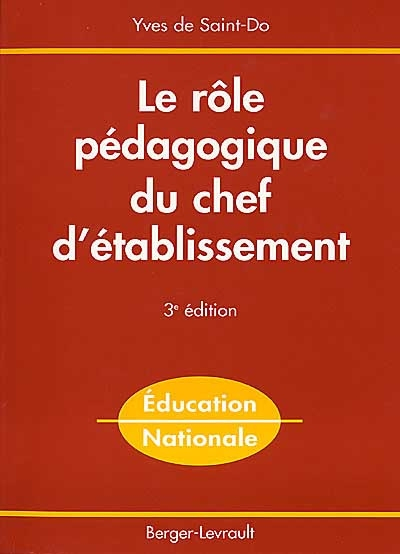 Le rôle pédagogique du chef d'établissement