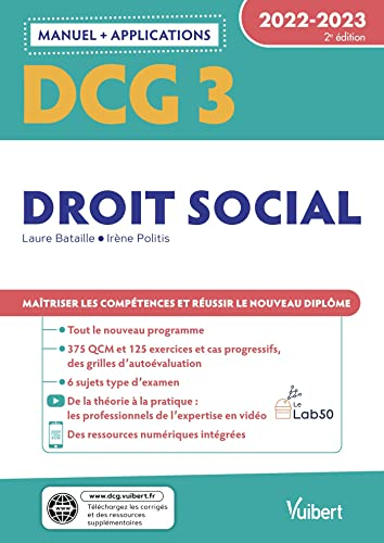 DCG 3, droit social : manuel + applications : 2022-2023