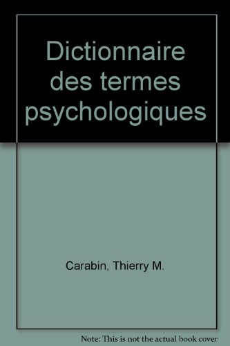 dictionnaire des termes psychologiques