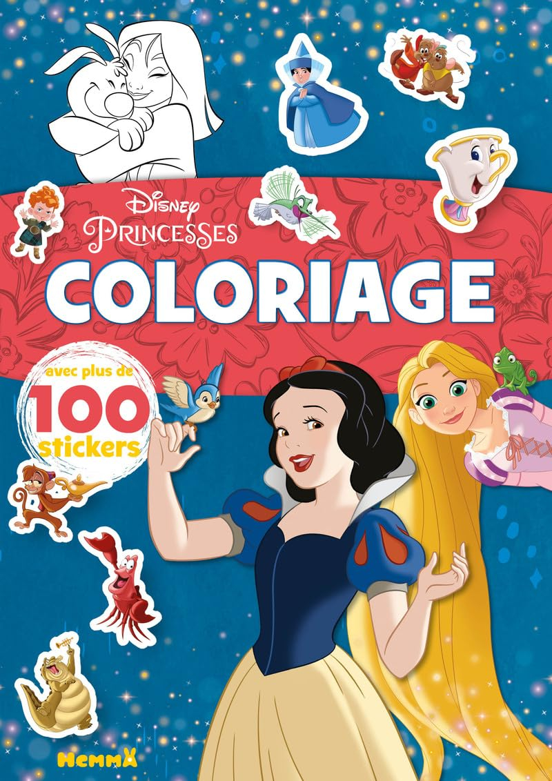Disney Princesses : Coloriage avec plus de 100 stickers (Blanche-Neige et Raiponce) : Avec plus de 1
