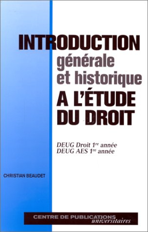 introduction générale et historique à l'étude du droit