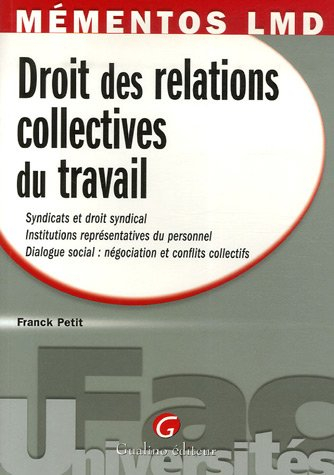 Droit des relations collectives du travail : syndicats et droit syndical, institutions représentativ