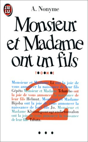 Monsieur et madame ont un fils. Vol. 2