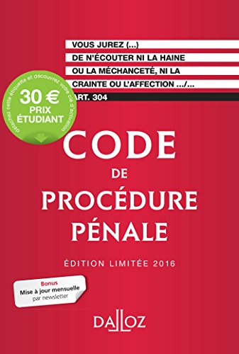 Code de procédure pénale 2016